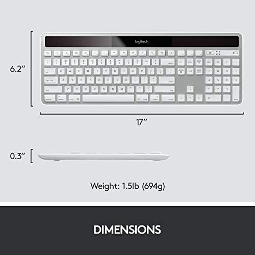Безжични слънчеви клавиатура Logitech K750 за Mac — функция зареждане от слънчева батерия, Удобна клавиатура за Mac,